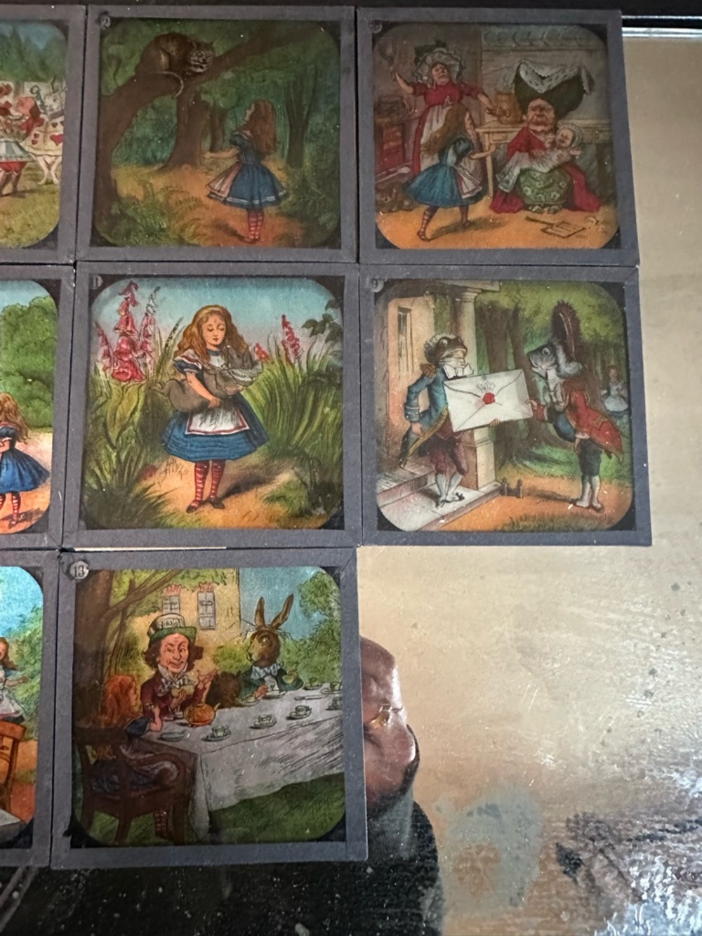 Alice in Wonderland Primus Magic Lantern Slides #777 Chapter II complete set box - Picture 9 of 16